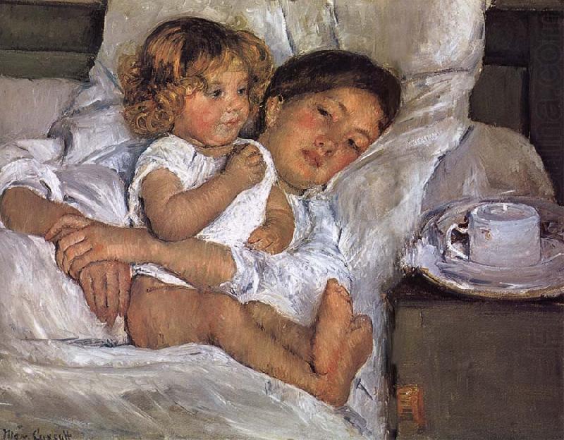 Breakfast on bed, Mary Cassatt